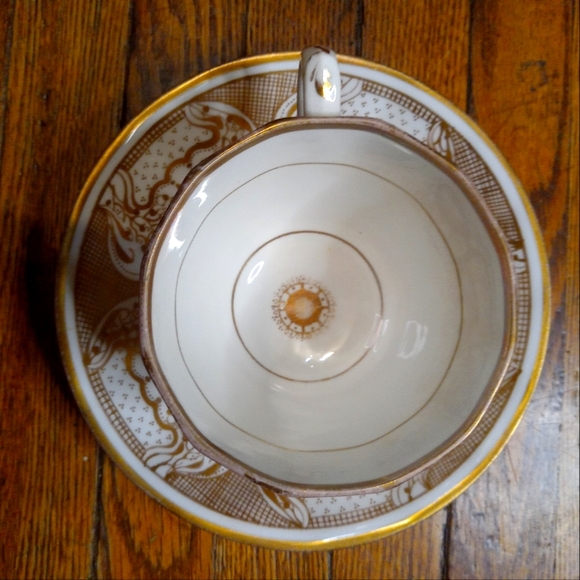 Hicks&Meigh!1806-1822! English bone Fine China gold gilt handpainted saucer&cup! - Picture 3 of 12